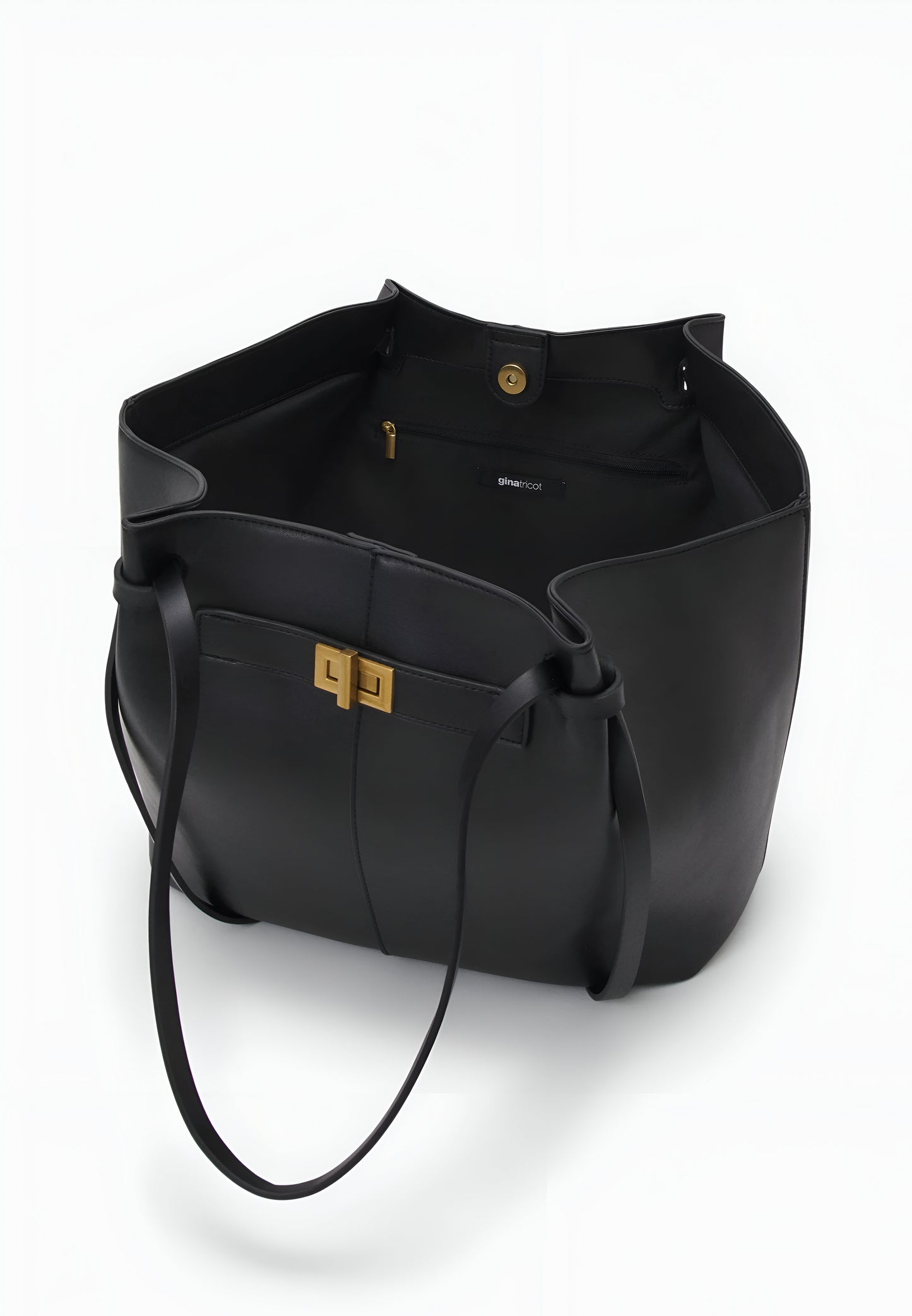 Livana Tote Braun | Elegante große Tote Bag mit Laptopfach und goldenen Details aus veganem Ultrafiber für Damen
