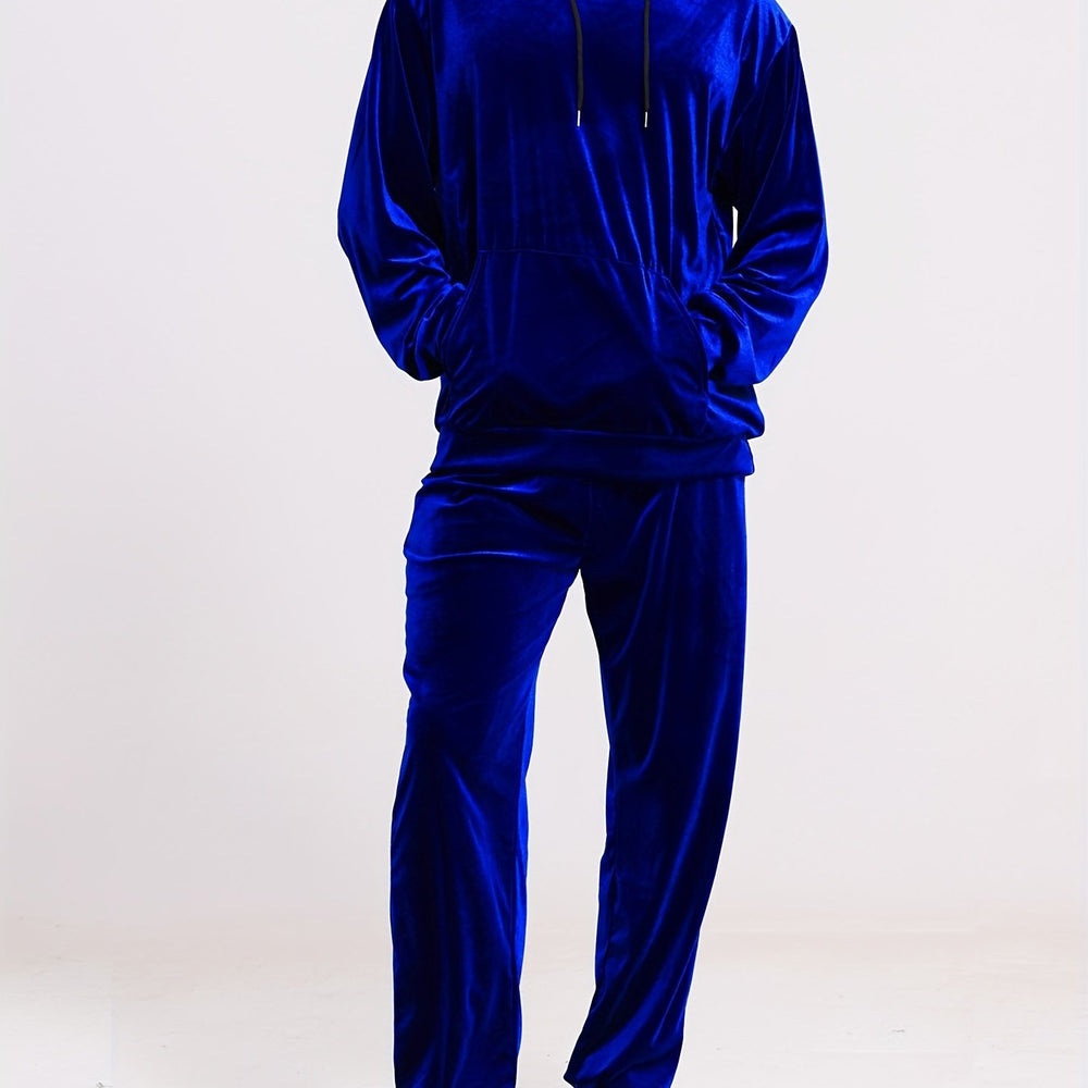 Zweiteiliges Kapuzenset mit Pullover und Hose für Herren