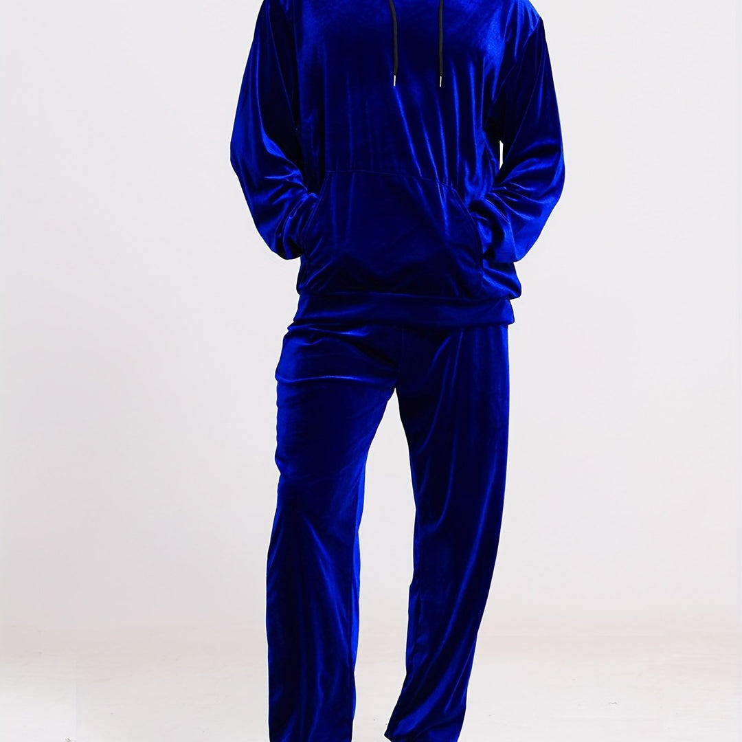 Zweiteiliges Kapuzenset mit Pullover und Hose für Herren