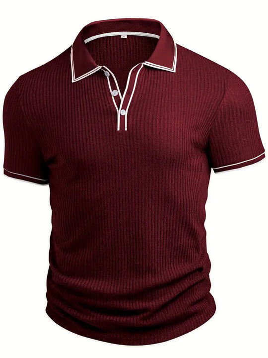 Herren Polohemd Mit Struktur Und Klassischem Schnitt