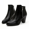Damen Stiefeletten Mit Blockabsatz Und Reißverschluss