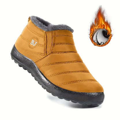 Gefütterte Slip-On Schneestiefel mit Profilsohle für Damen