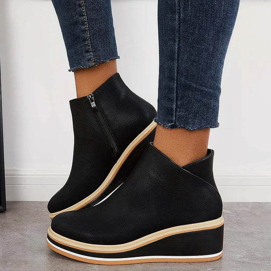 Damen Stiefel Mit Seitlichem Reißverschluss Und Klassischem Design