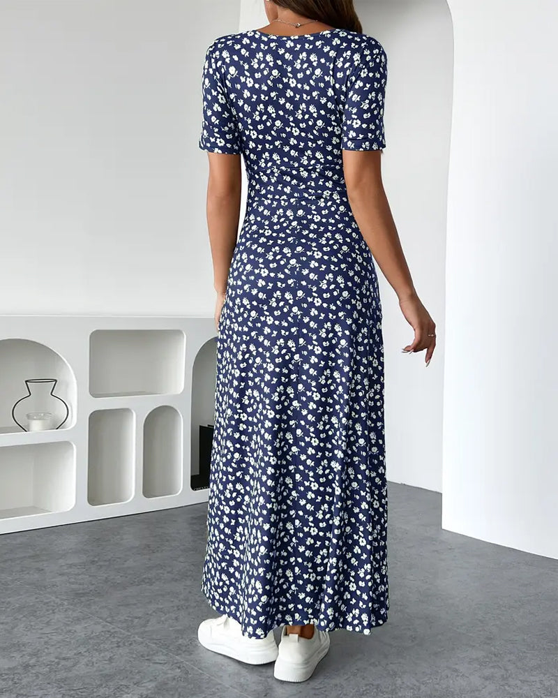 Elegantes bedrucktes Bodycon-Midikleid
