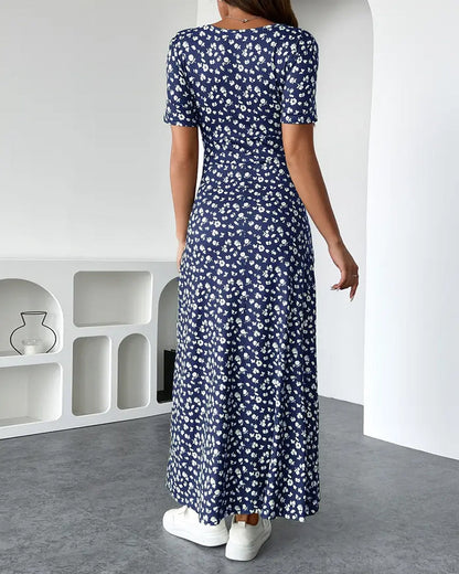 Elegantes bedrucktes Bodycon-Midikleid