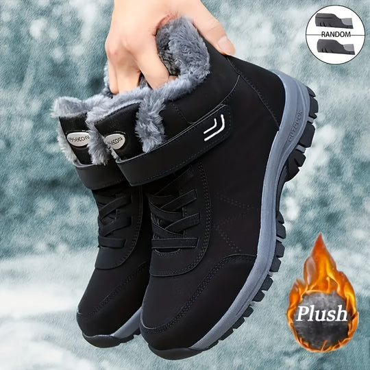 Gefütterte Outdoor Winterstiefel mit Klettverschluss für Damen