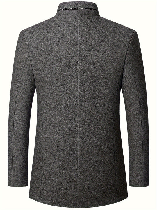 Einreihige Stehkragenjacke mit Knöpfen für Herren