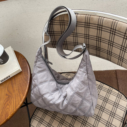 Gesteppte Diamond Puffer Schultertasche Leichtes Nylon