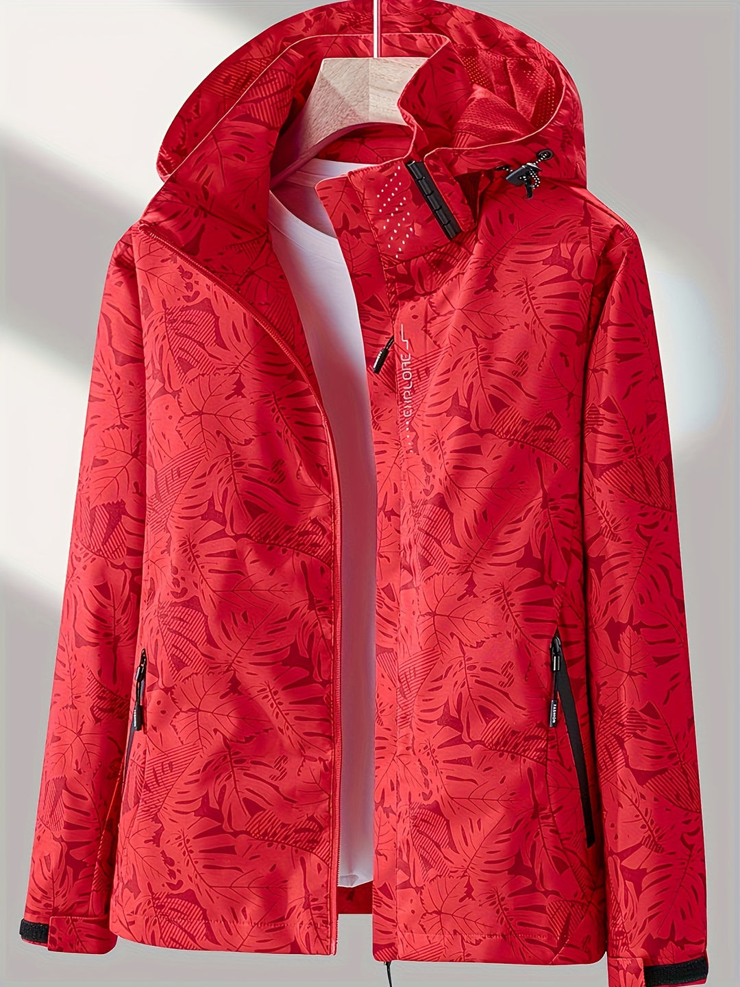 Camouflage Outdoorjacke mit abnehmbarer Kapuze für Damen