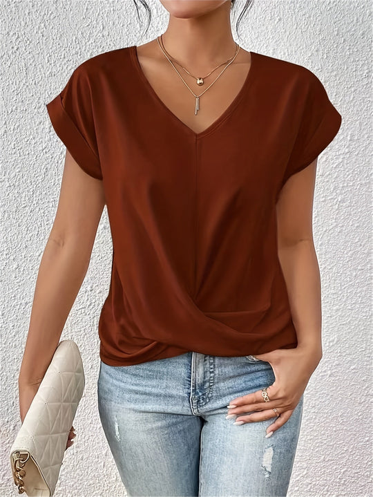Damen T Shirt Mit Sweetheart Ausschnitt Für Alltag