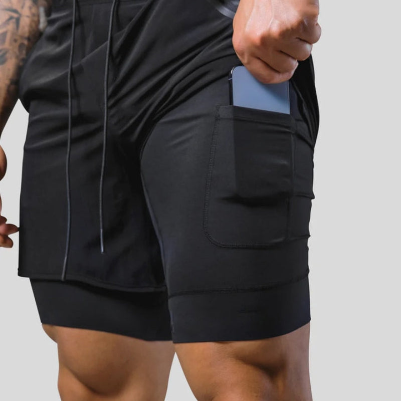 Herren-Trainingshose mit integrierten Kompressionsshorts