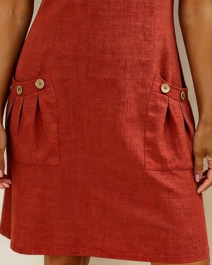 Leinenkleid mit A-Linien-Schnitt und weicher Haptik