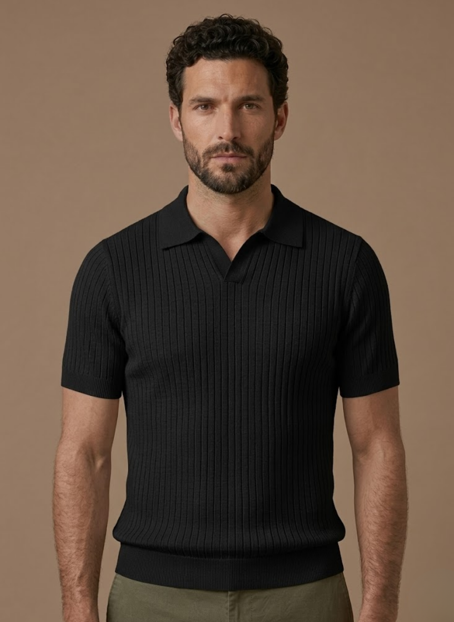 Leichtes Herren-Poloshirt aus Rippstrick