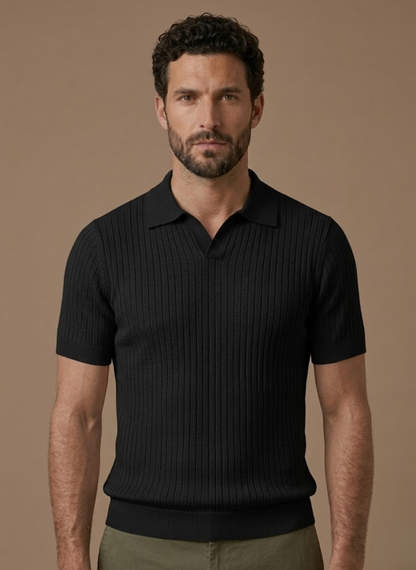 Leichtes Herren-Poloshirt aus Rippstrick