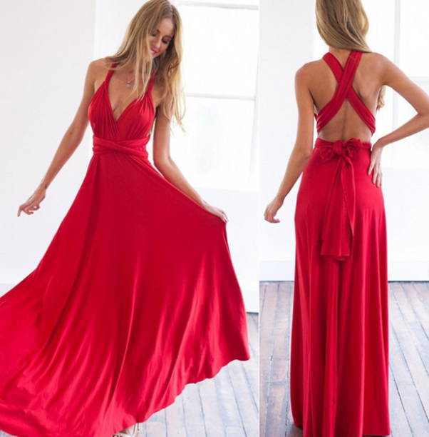 Multifunktionales Stretch-Wickelkleid für Damen