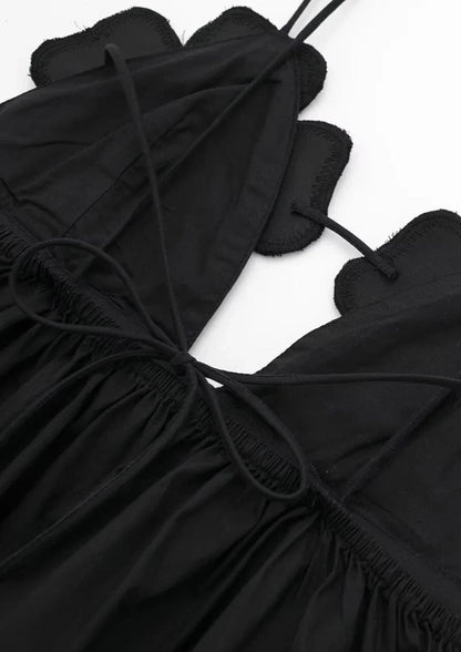 Damen Schwarzes Ärmelloses Arabella Oberteil