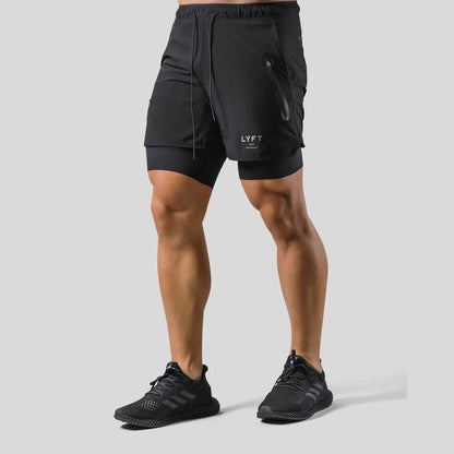 Herren-Trainingshose mit integrierten Kompressionsshorts