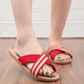 Komfort-Sandalen für Damen mit roten Kreuzriemen – ideal für den Sommer