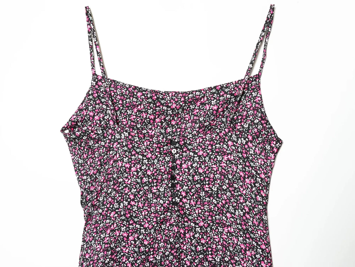 Damen V-Ausschnitt Floral Chiffon Trägerkleid Bohemian Sommer Strandbekleidung