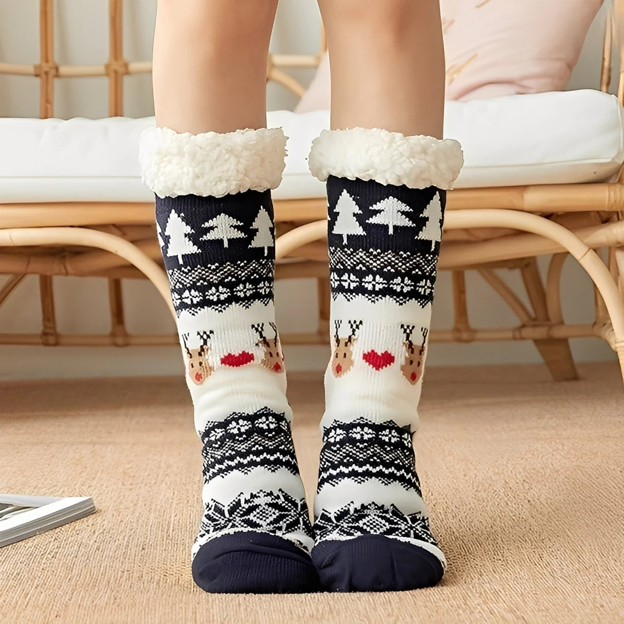 Gemütliche warme Weihnachtssocken für Damen