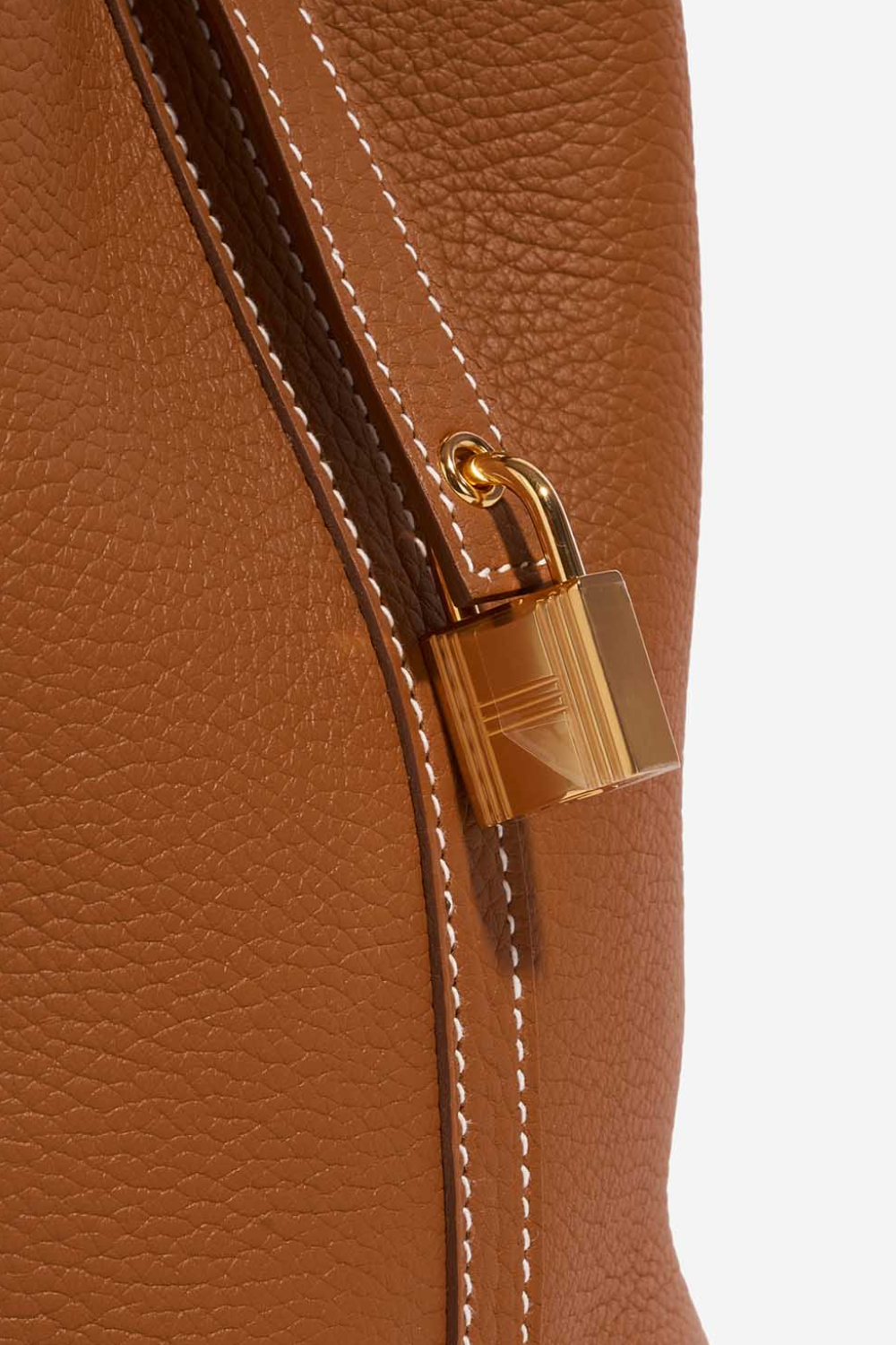 Lumière Brun | Kompakte Handtasche aus genarbtem veganem Leder mit goldenen Details für Damen