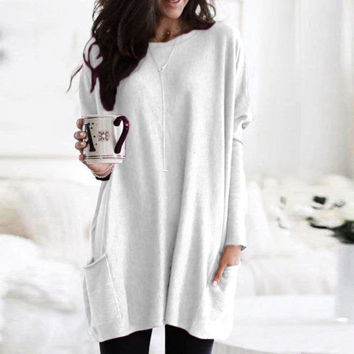 Damen Pullover Mit Taschen Und Langarm