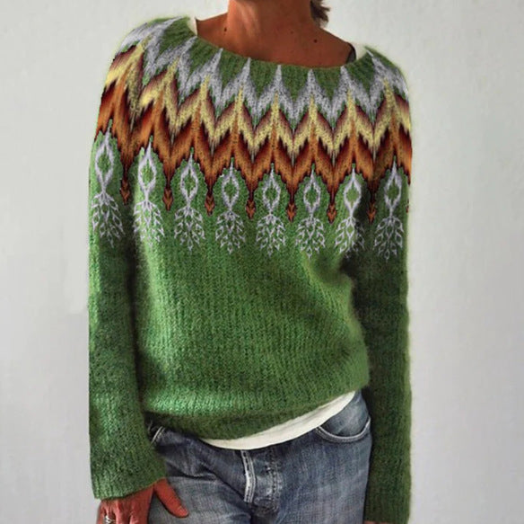 Damen Retro Pullover Mit Vintage Design