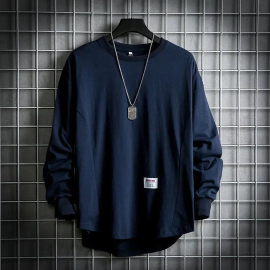 Herren Pullover Mit Drop Hem Und Rundhals