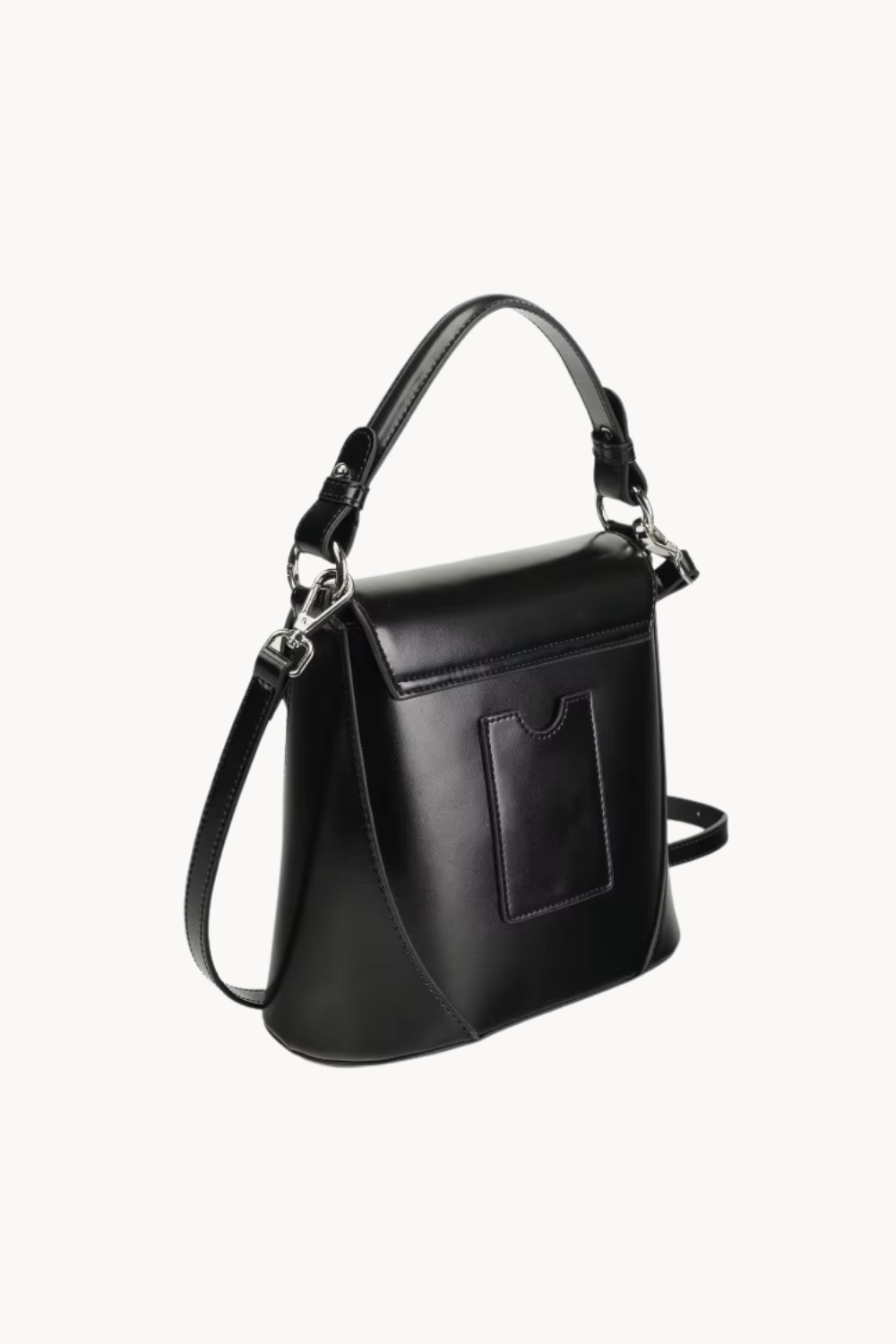 Éloria Noir | Vielseitige elegante Handtasche aus veganem Leder mit Schulterriemen für Damen