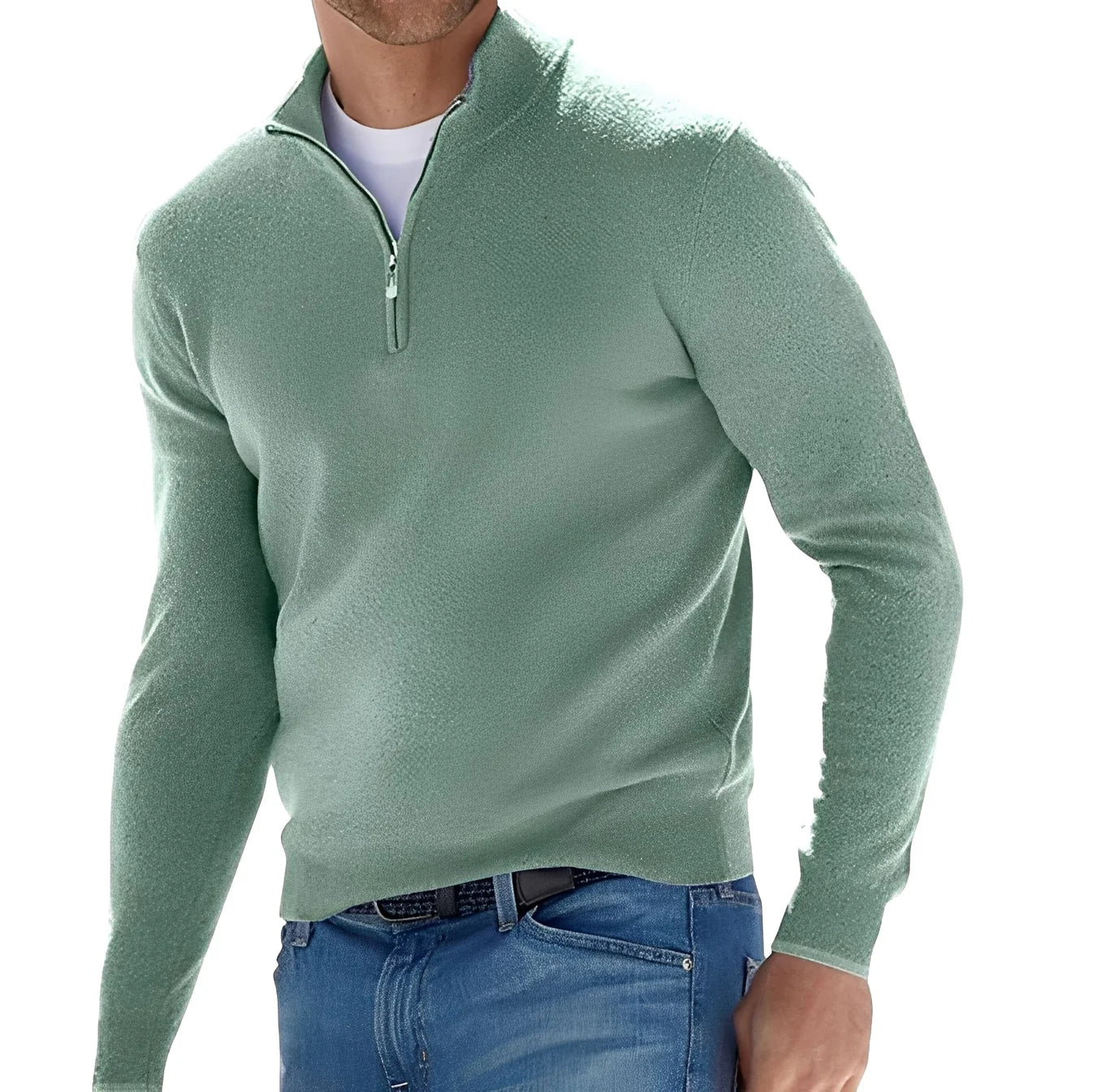 Herren Kaschmir Strickjacke mit Reißverschluss