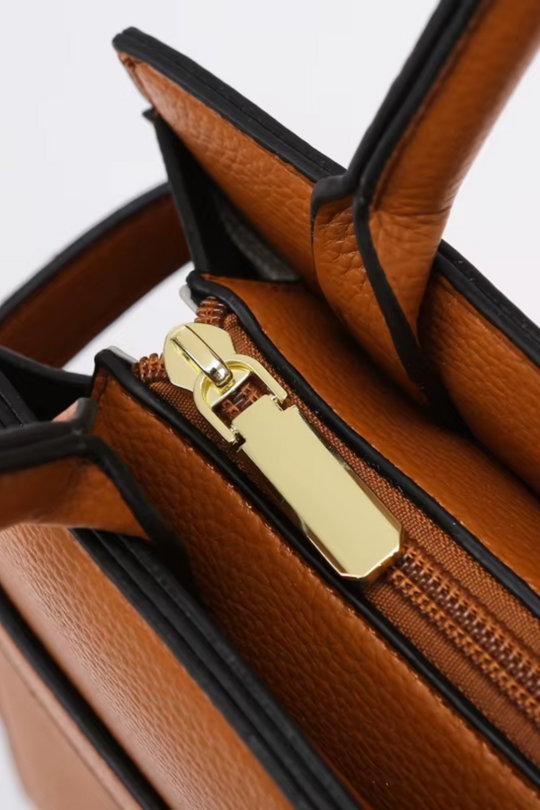 3-teiliges Handtaschen Set aus strukturiertem Kunstleder mit goldenen Details für Damen