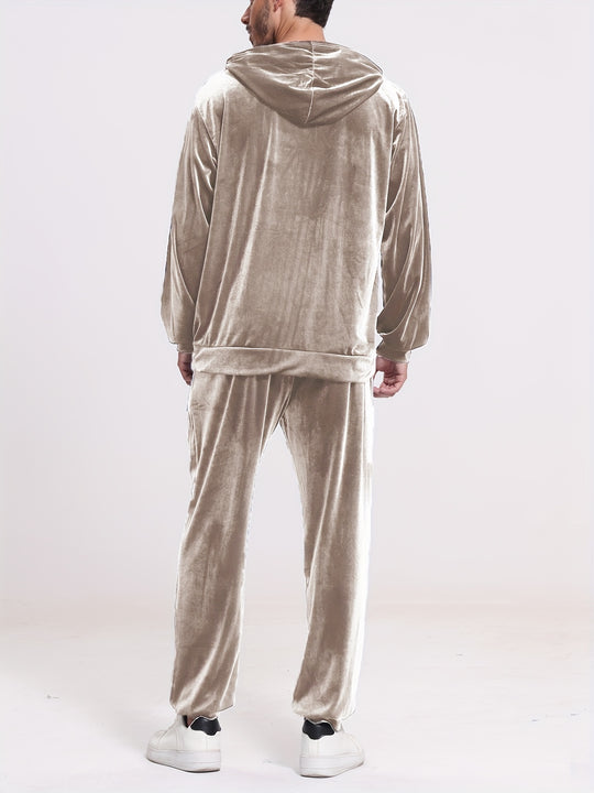 Zweiteiliges Kapuzenset mit Pullover und Hose für Herren