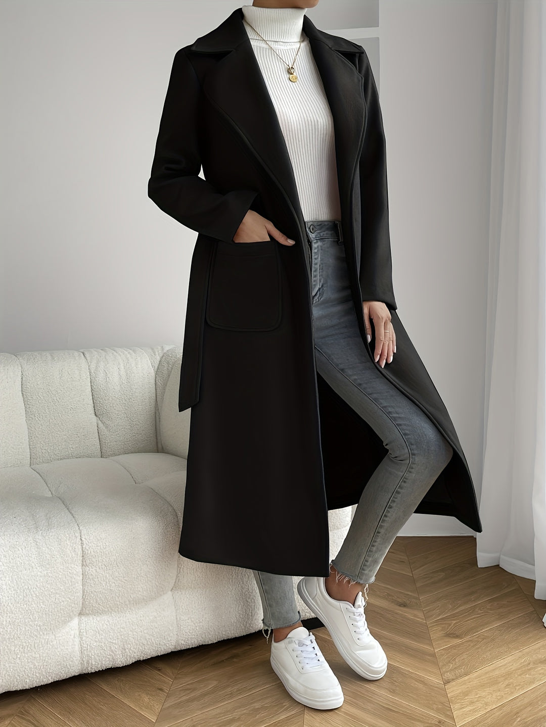 Trenchcoat mit Gürtel und Taschen für Damen