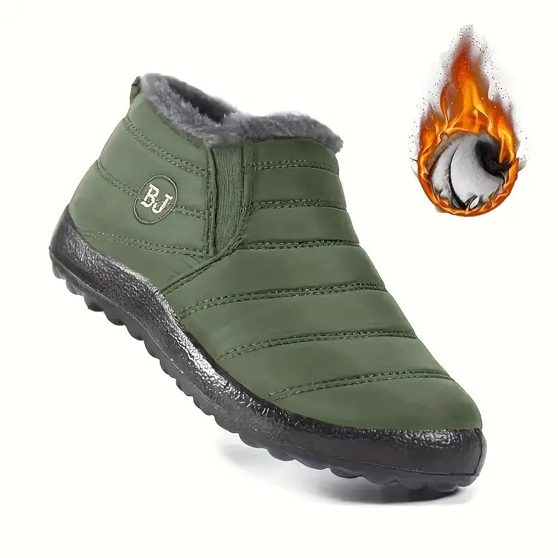 Gefütterte Slip-On Schneestiefel mit Profilsohle für Damen