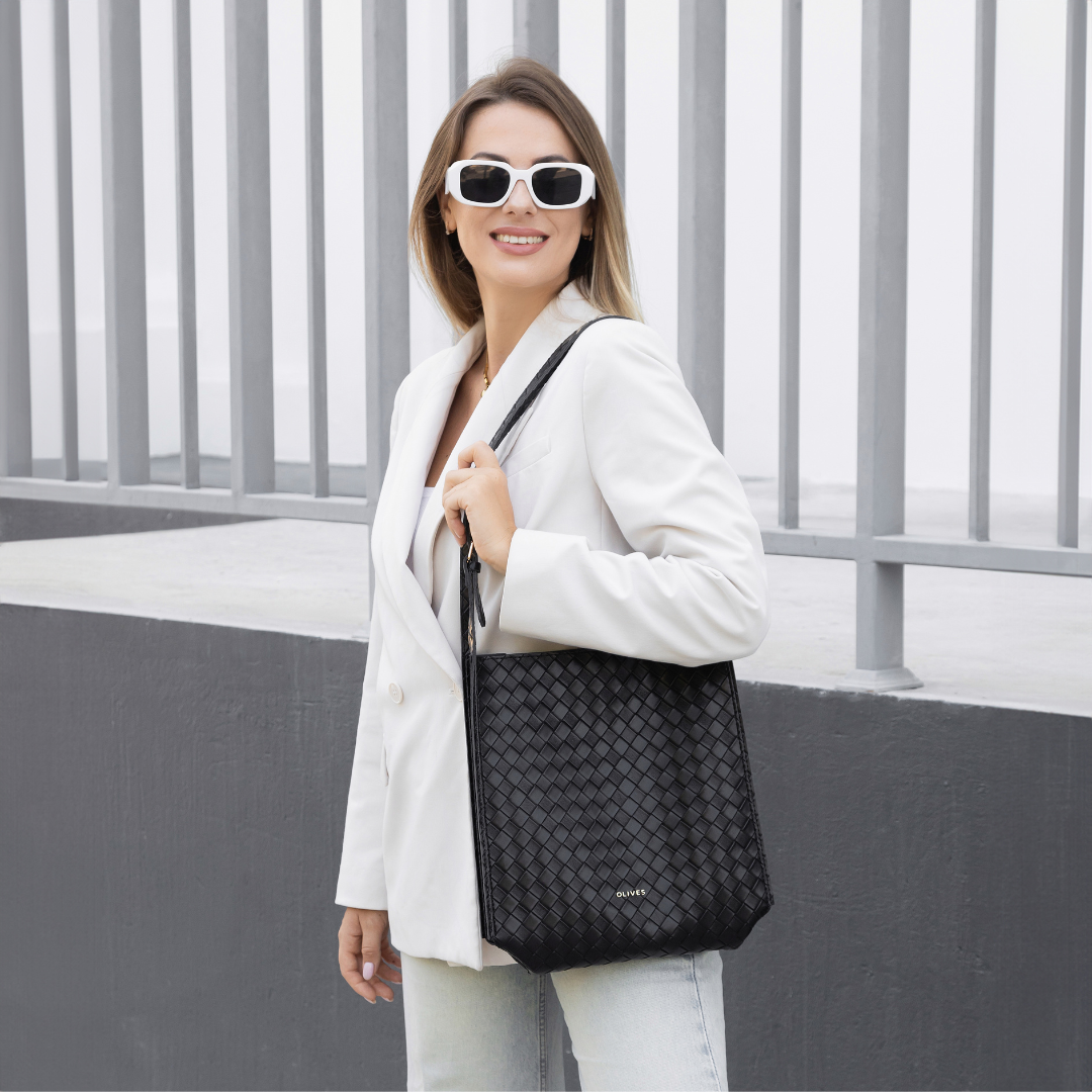 Vegane Leder-Shopper-Tasche Leicht und Strukturiert