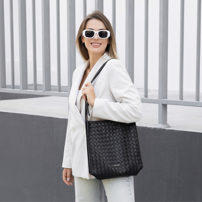 Vegane Leder-Shopper-Tasche Leicht und Strukturiert