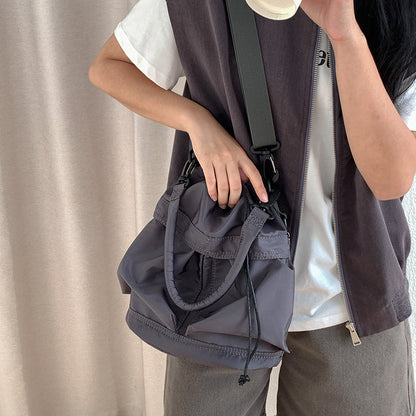 Nylon Kordelzug-Beuteltasche mit abnehmbarem Griff und Schultergurt