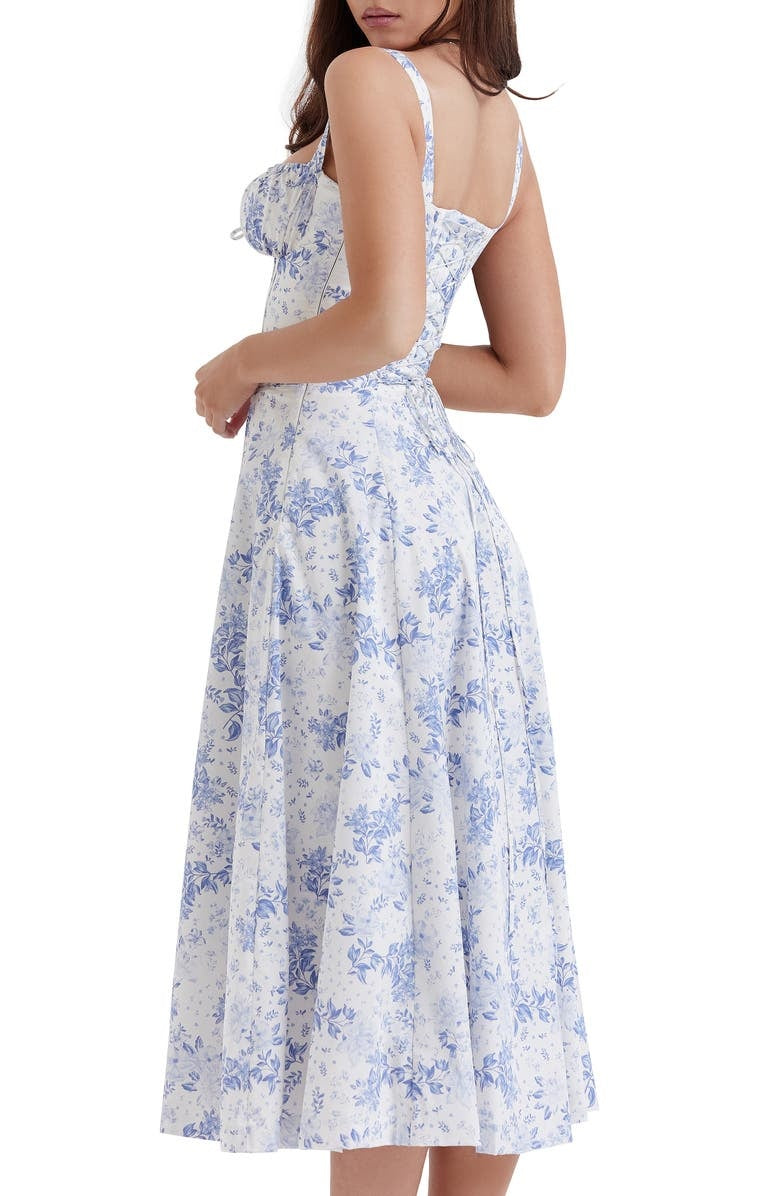 Florales Bustier Midriff Cutout Bodycon Kleid