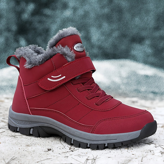 Gefütterte Outdoor Winterstiefel mit Klettverschluss für Damen