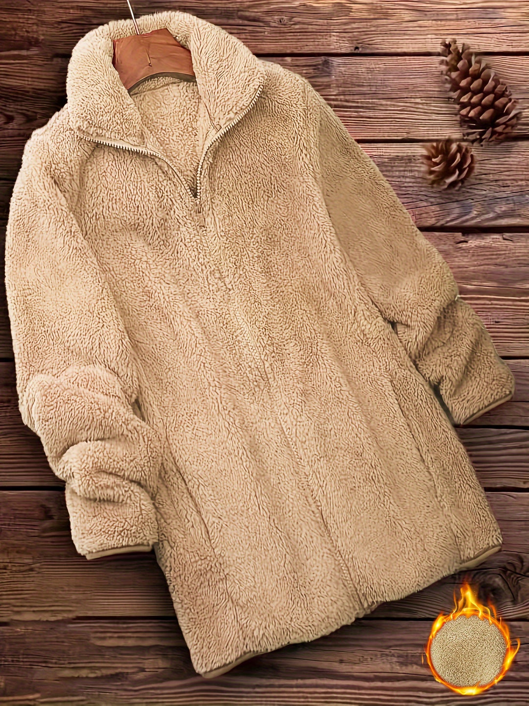 Gefütterte Winterjacke mit Reißverschluss für Damen