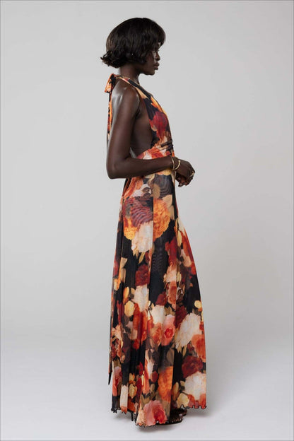 Maxikleid für Damen mit Print und eleganter Silhouette