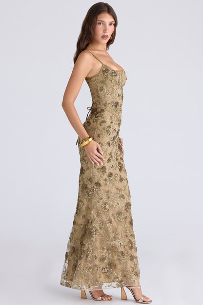 Gestricktes Maxikleid mit langen Ärmeln für Damen