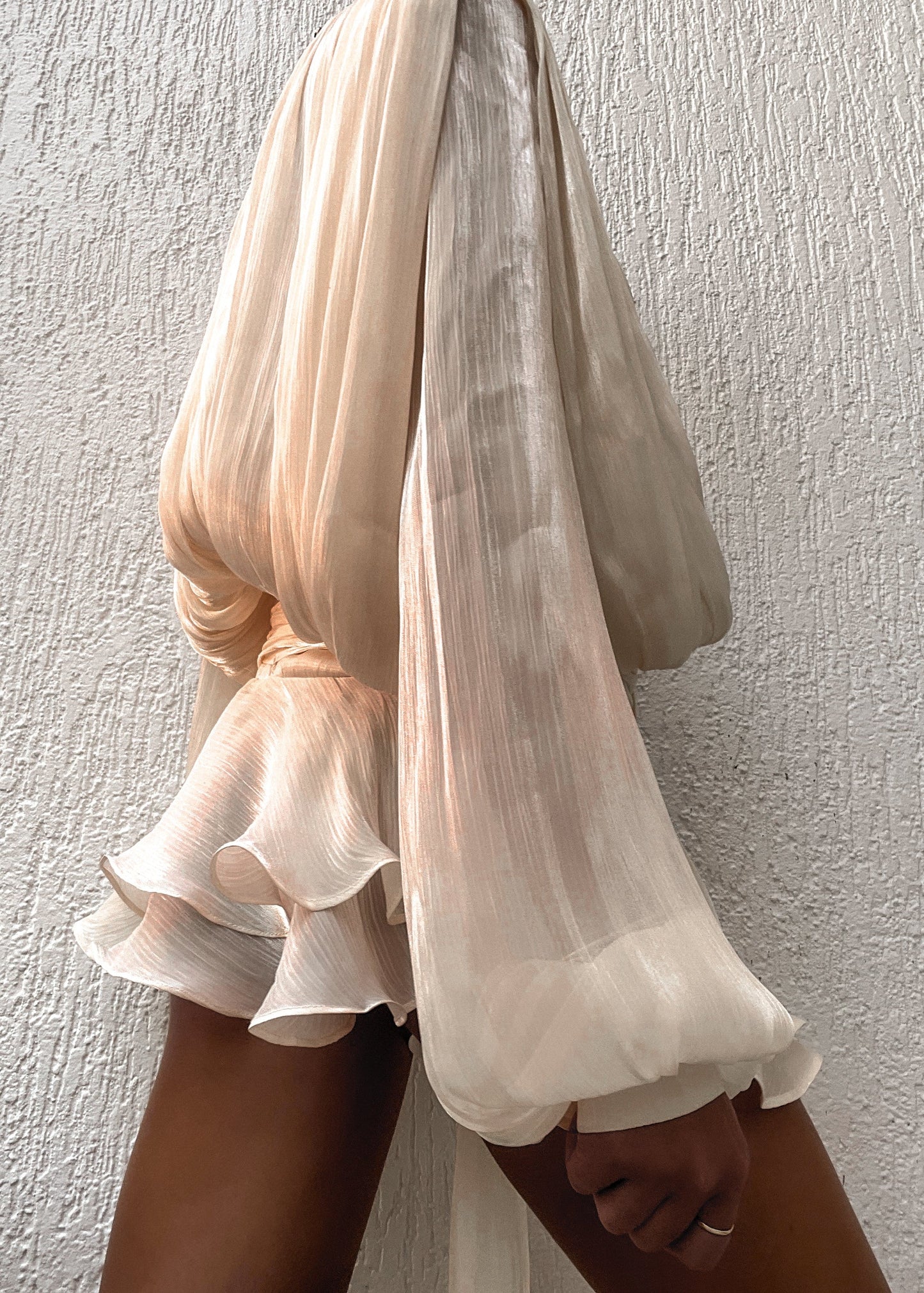 Champagner Satin Slip Kleid