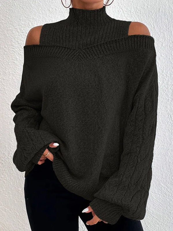 Damen Pullover Mit Schulterfreien Cut Out Details