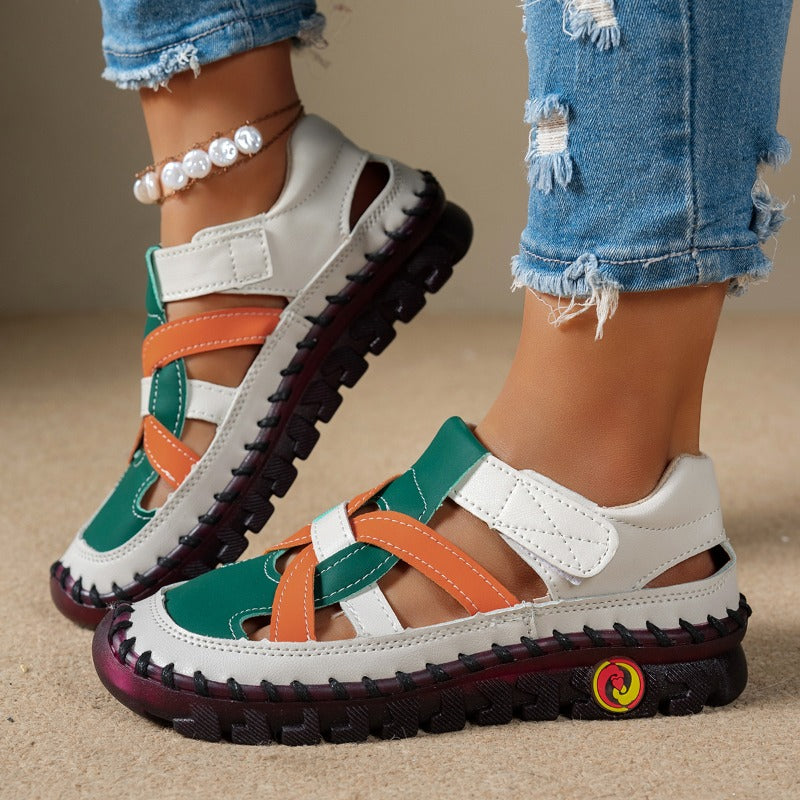 Damen Ledersandalen mit geschlossener Zehenpartie in lässigem Design
