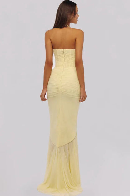 Maxikleid mit gerafftem Neckholder für Hochzeitsgäste