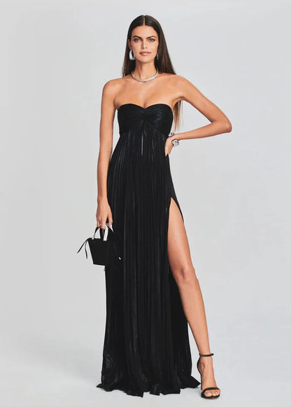 Himmelblaues trägerloses Gästekleid für Hochzeiten