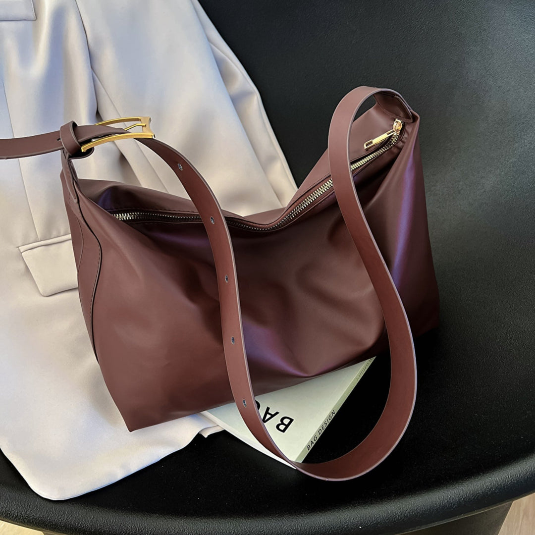 Minimalistische Schultertasche mit Reißverschluss für Damen