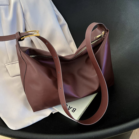 Minimalistische Schultertasche mit Reißverschluss für Damen