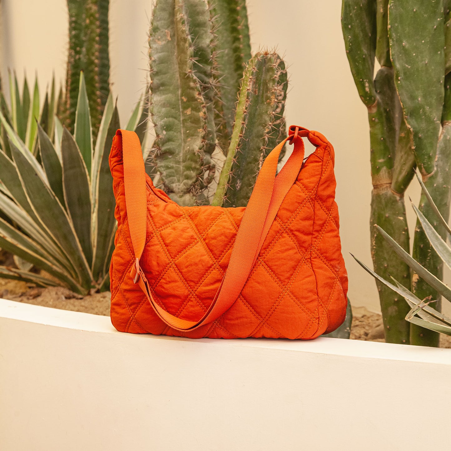 Gesteppte Diamond Puffer Schultertasche Leichtes Nylon